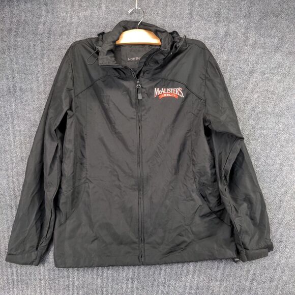 North End McAlister's Windbreaker Jacket Women's Small Long Sleeve Black Poly - Picture 2 of 13